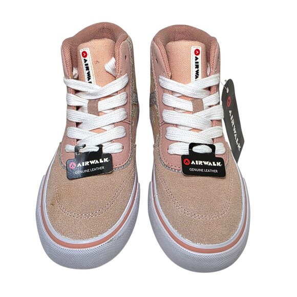 Airwalk Canvas High Top Skate Sneakers Little Girl Size 1 Lace-Up Floral Peach - Picture 3 of 7